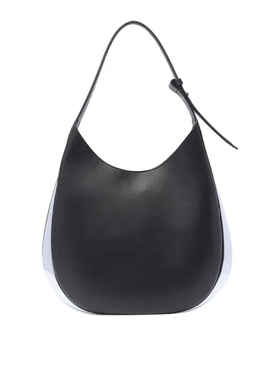 Benedetta Bruzziches Shopper With Adjustable Handle And Curved Shape In Black