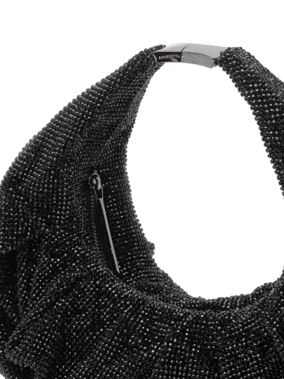 Benedetta Bruzziches Yennefer Mesh Metallic Crystal Top-handle Bag In Black