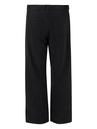 Khaite Bacall Low Rise Straight Jeans In Black