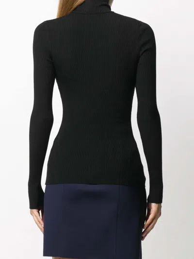 Wolford Ribbed Turtleneck Sweater In Virgin Wool In Black