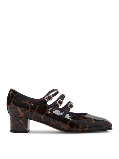 Carel Paris Block Heel Animal Print Pumps In Brown