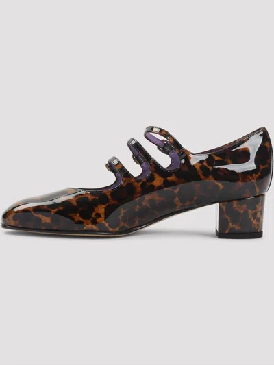 Carel Paris Block Heel Animal Print Pumps In Brown