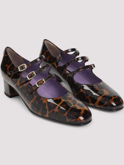 Carel Paris Block Heel Animal Print Pumps In Brown