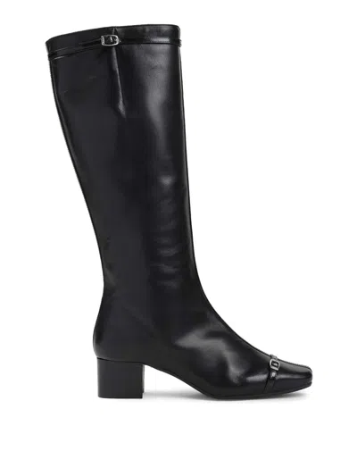 Carel Paris Buckle-detail Leather Boots In Black