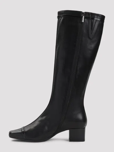 Carel Paris Buckle-detail Leather Boots In Black