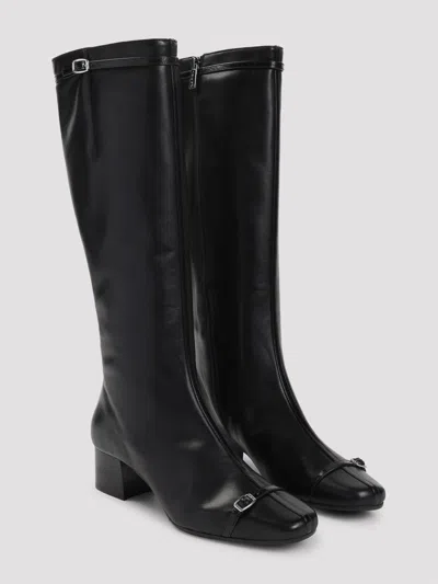 Carel Paris Buckle-detail Leather Boots In Black