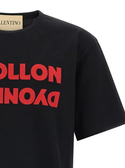 Valentino Cotton T-shirt Wuth Apollon Dyonisos Graphic Print In Black