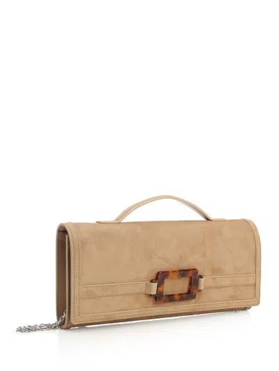 Roger Vivier Belle Vivier Clutch In Brown