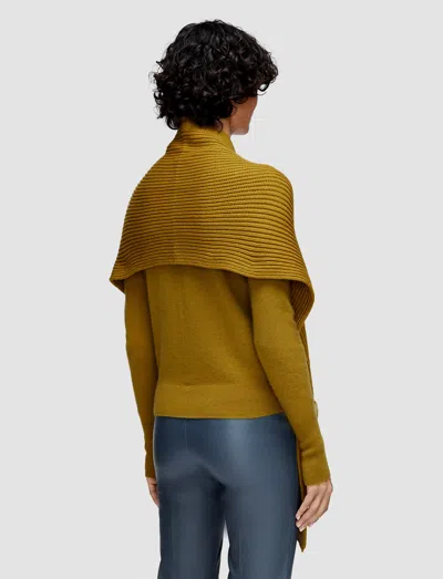 Joseph Light Cardigan Stitch Button Scarf In Green