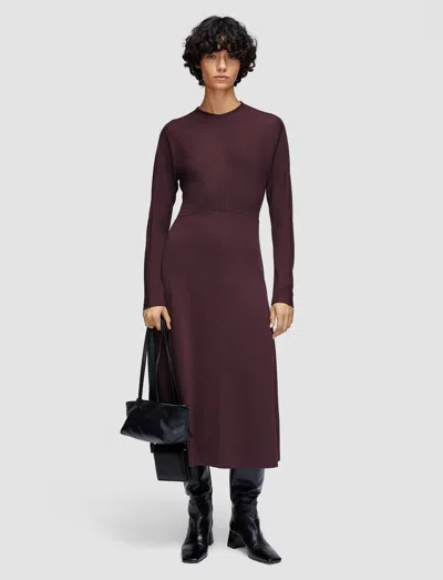 Joseph Wool Jersey Dress In Burgundy