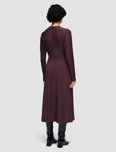 Joseph Wool Jersey Dress In Burgundy
