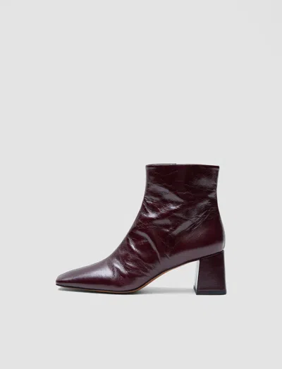 Joseph Heeled Patent Leather Ankle Boots In Red