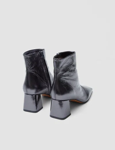 Joseph Heeled Metallic Leather Ankle Boots In Silver