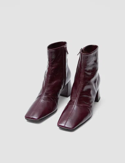 Joseph Heeled Patent Leather Ankle Boots In Red