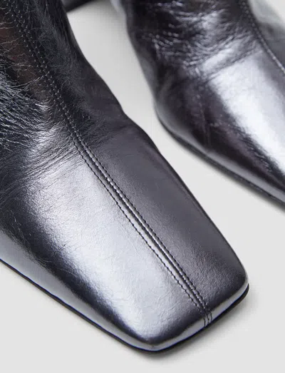 Joseph Heeled Metallic Leather Ankle Boots In Silver