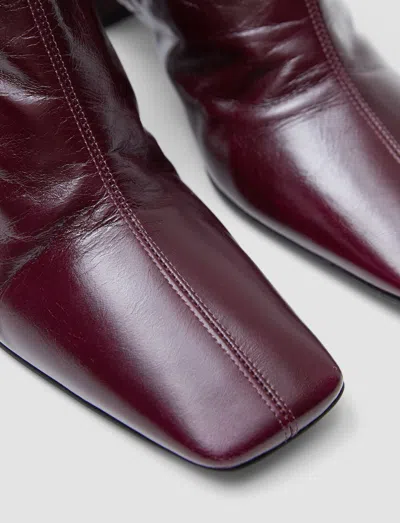 Joseph Heeled Patent Leather Ankle Boots In Red