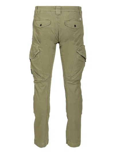C.p. Company Cargo Made Of Stretch Cotton Satin Trousers Green In Green