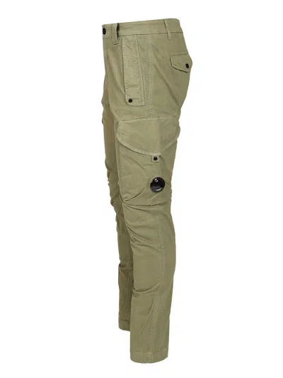 C.p. Company Cargo Made Of Stretch Cotton Satin Trousers Green In Green