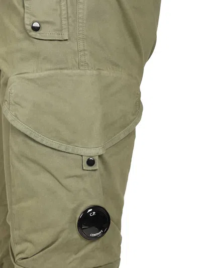 C.p. Company Cargo Made Of Stretch Cotton Satin Trousers Green In Green