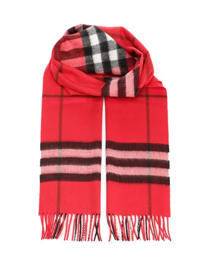 Burberry Check Cashmere Scarf Scarves And Foulards Red In Red
