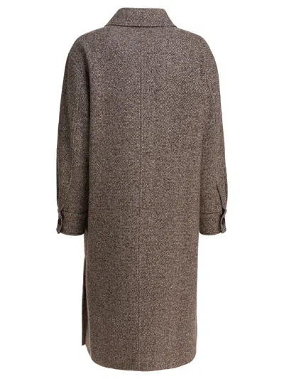 Brunello Cucinelli Virgin Wool And Silk Diagonal Coat