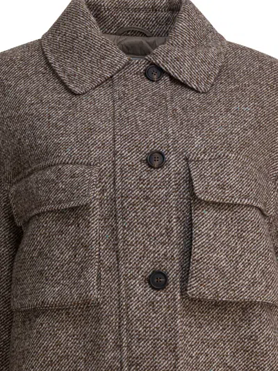 Brunello Cucinelli Virgin Wool And Silk Diagonal Coat