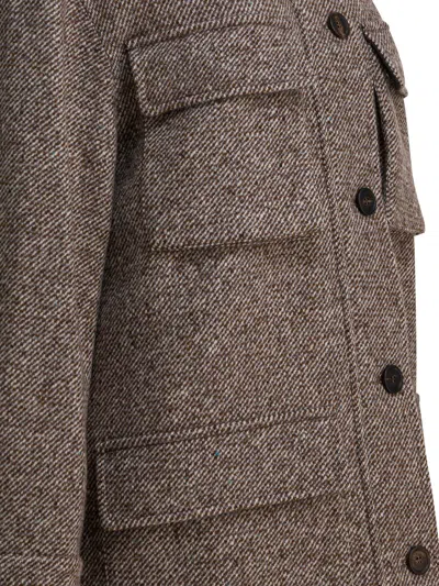 Brunello Cucinelli Virgin Wool And Silk Diagonal Coat