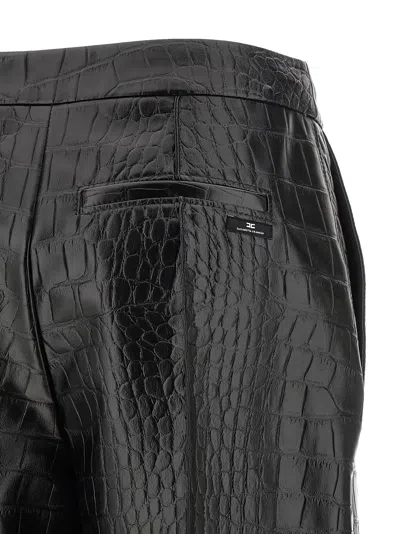 Elisabetta Franchi Textured Bermuda Shorts Featuring Pockets In Black