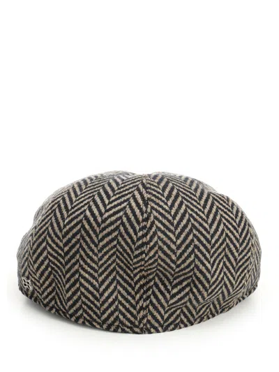 Tagliatore Herringbone-pattern Logo-plaque Beret In Black