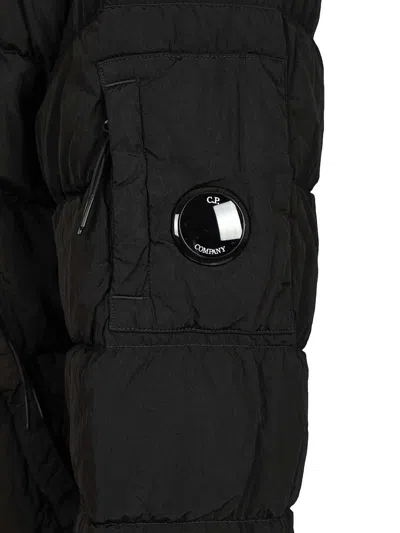C.p. Company Oversized Zip-front Rain Jacket With Quilted Texture In Green