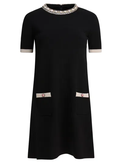 Valentino Garavani Embellished Choker Dress In Black