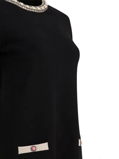 Valentino Garavani Embellished Choker Dress In Black