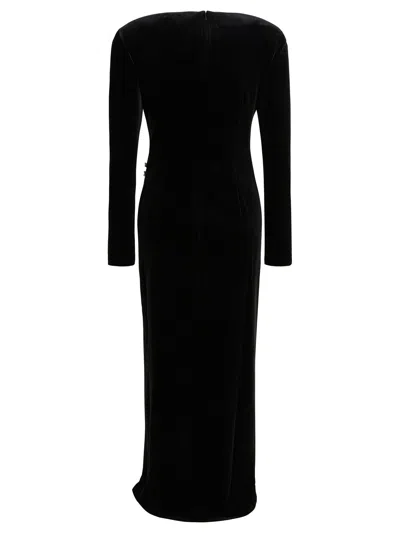 Self-portrait Black Velvet Embellished Midi Dress Clothing