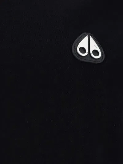 Moose Knuckles Short-sleeved Polo Shirt In Black