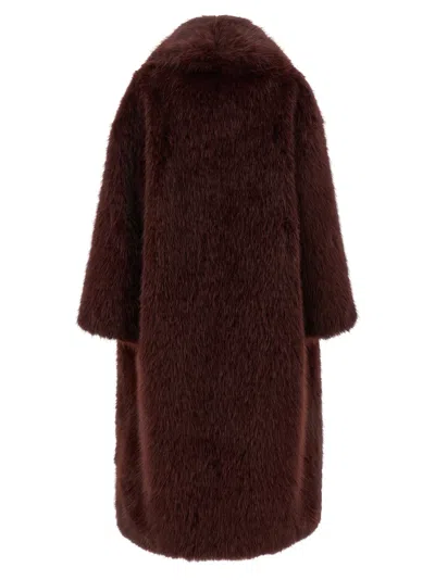 Elisabetta Franchi Long Shawl Collar Faux Fur Jacket