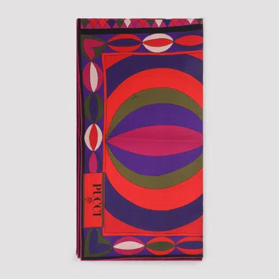 Pucci Square Silk Twill Scarf With Bold Patterns