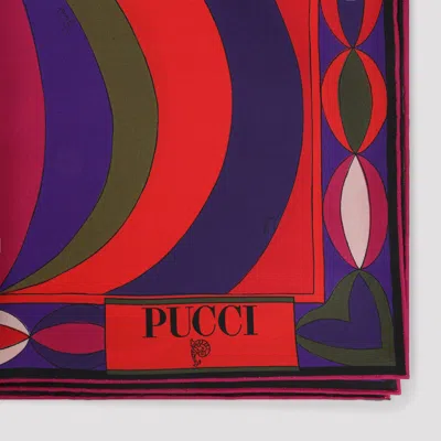 Pucci Square Silk Twill Scarf With Bold Patterns