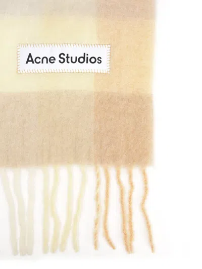 Acne Studios Fringed Scarf Scarves And Foulards Beige In Neutral