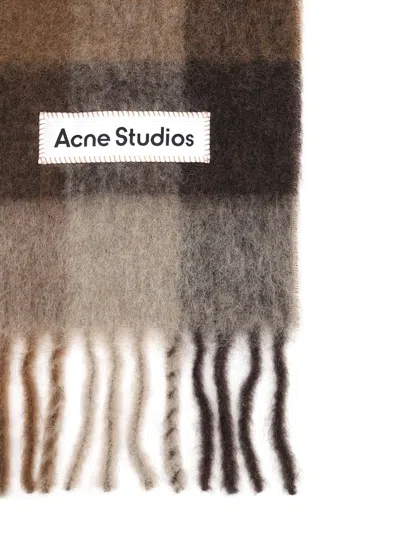 Acne Studios Fringed Scarf Scarves And Foulards Brown In Brown
