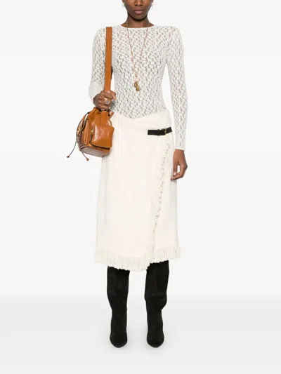 Isabel Marant Gaelle Long-sleeved Stretch Lace Top In White