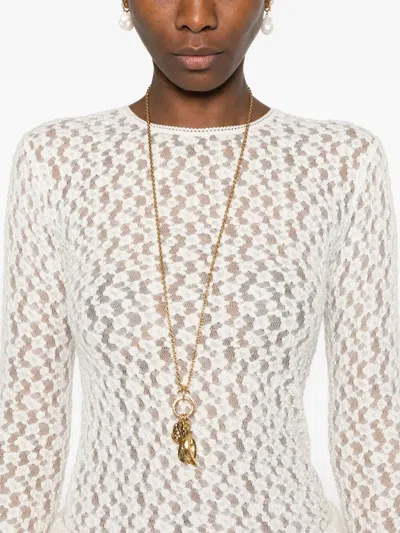 Isabel Marant Gaelle Long-sleeved Stretch Lace Top In White