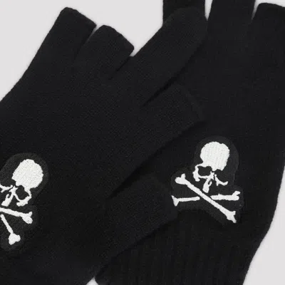 Mastermind Japan Fingerless Gloves With Ribbed Cuffs And Design In Black