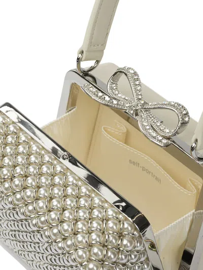 Self-portrait Hand Bag With Pearls Handbags Beige