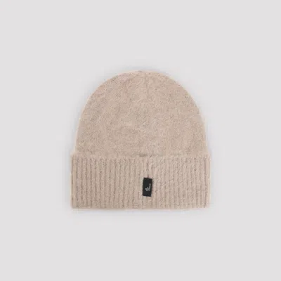 Moncler Alpaca And Wool Logo Beanie In Neutral