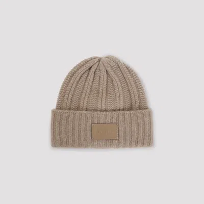Max Mara Macbeth Beanie Logo Pelle In Brown