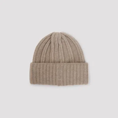 Max Mara Macbeth Beanie Logo Pelle In Brown