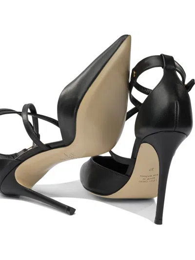 Ninalilou Buckled-strap Pointed-toe Pumps In Black