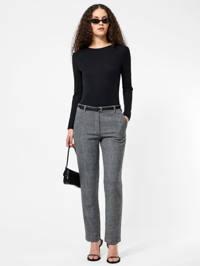 French Connection Glen Plaid Slim Crop Pants In Gray