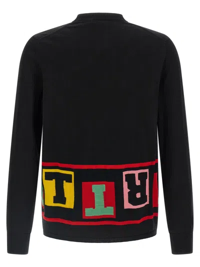 Comme Des Garçons Shirt Intarsia Sweater Sweaters And Cardigans Black In Black