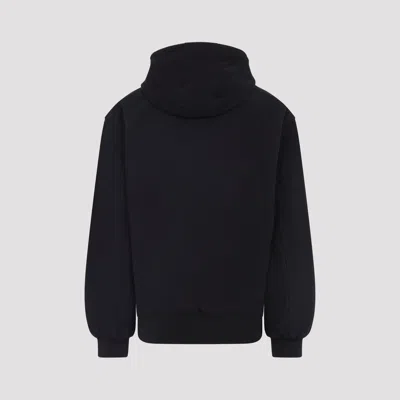 Carhartt Hooded Jacket With Pockets And Ribbed Finish In Black